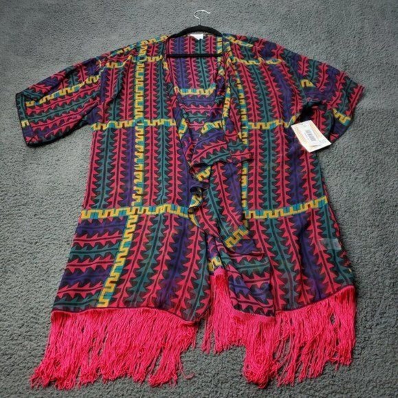 NEW LulaRoe Monroe Kimono Cardigan Womens L Large Multicolor - Picture 1 of 8